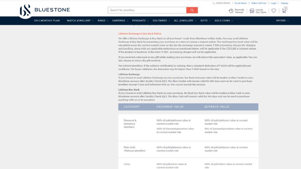 Bluestone warranty