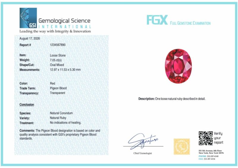 GSI Launches Coloured Stone Trade-Name Reports in India gsi pigoeon blood report 2026 p1